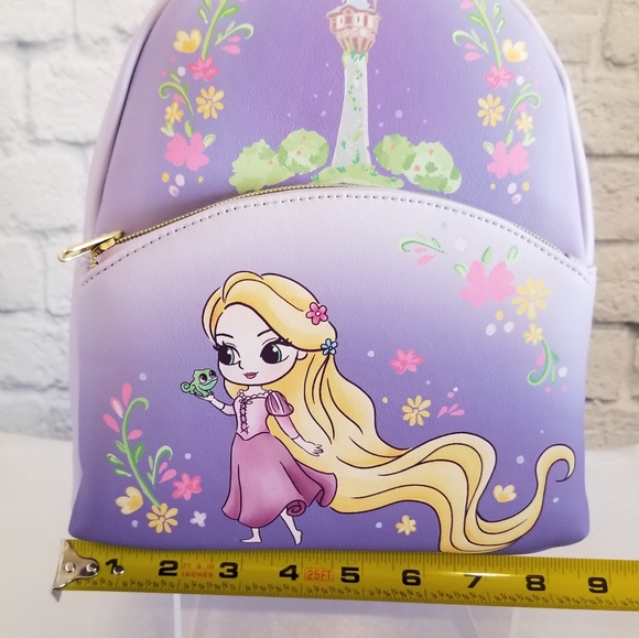 Loungefly Rapunzel Tangled Disney Princess Pascal Mini Backpack Bag Purple New